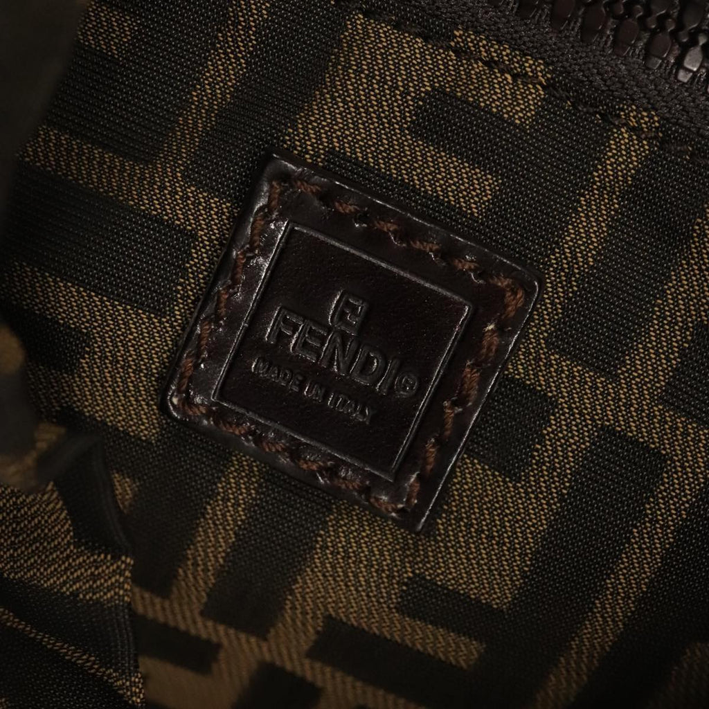 FENDI Zucca Canvas Backpack Brown Black Silver am7286