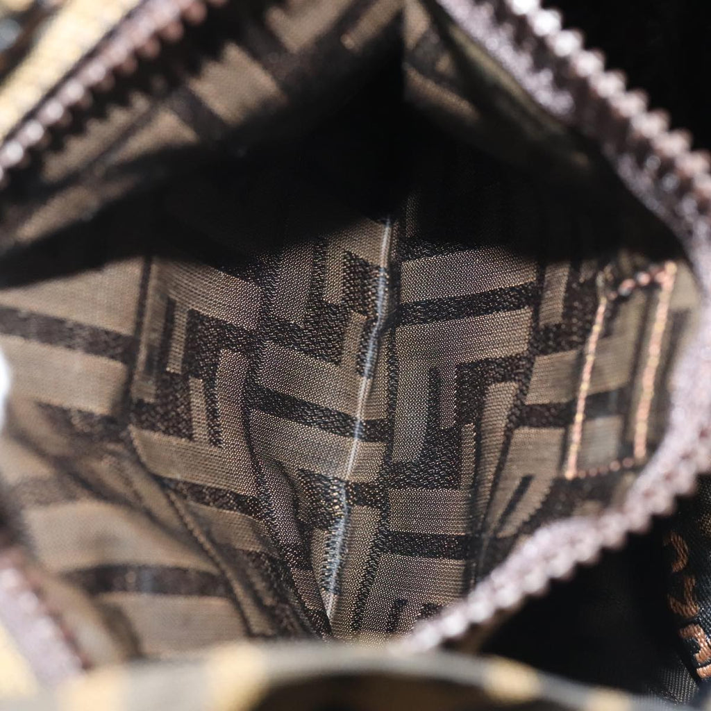FENDI Zucca Canvas Backpack Brown Black Silver am7286