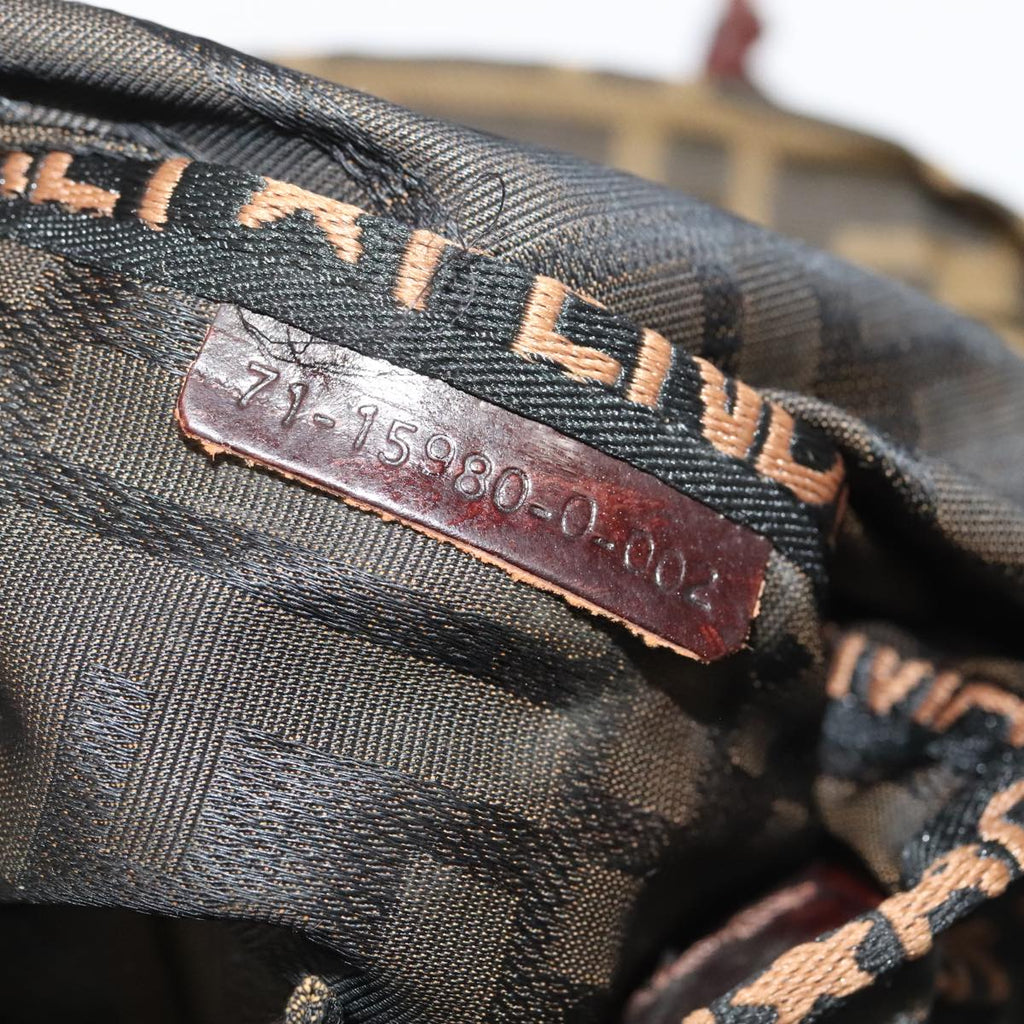 FENDI Zucca Canvas Backpack Brown Black Silver am7286
