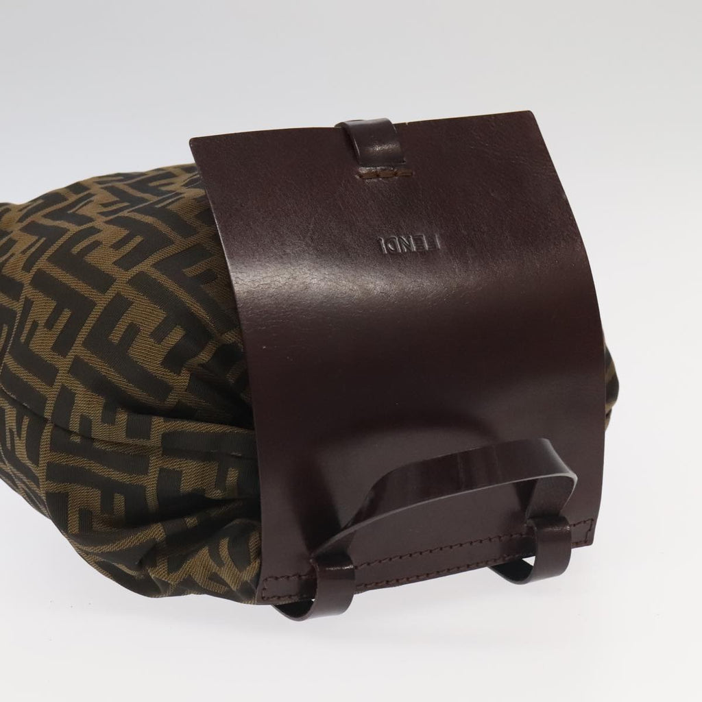 FENDI Zucca Canvas Backpack Brown Black Silver am7286