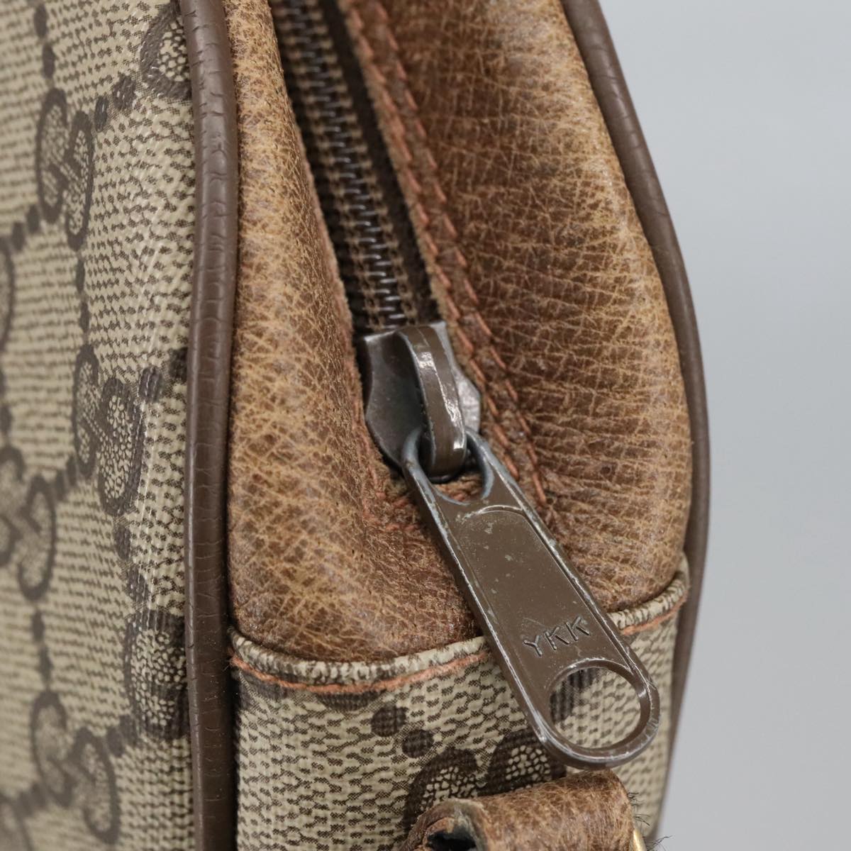 GUCCI GG Supreme Web Sherry Line Clutch Bag PVC Beige Gold 89 01 034 am7287