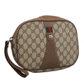 GUCCI GG Supreme Web Sherry Line Clutch Bag PVC Beige Gold 89 01 034 am7287