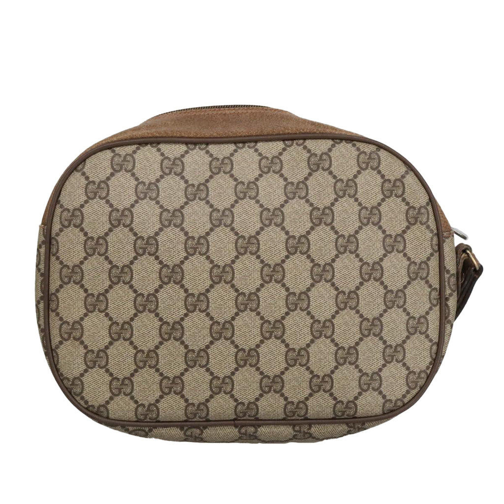 GUCCI GG Supreme Web Sherry Line Clutch Bag PVC Beige Gold 89 01 034 am7287