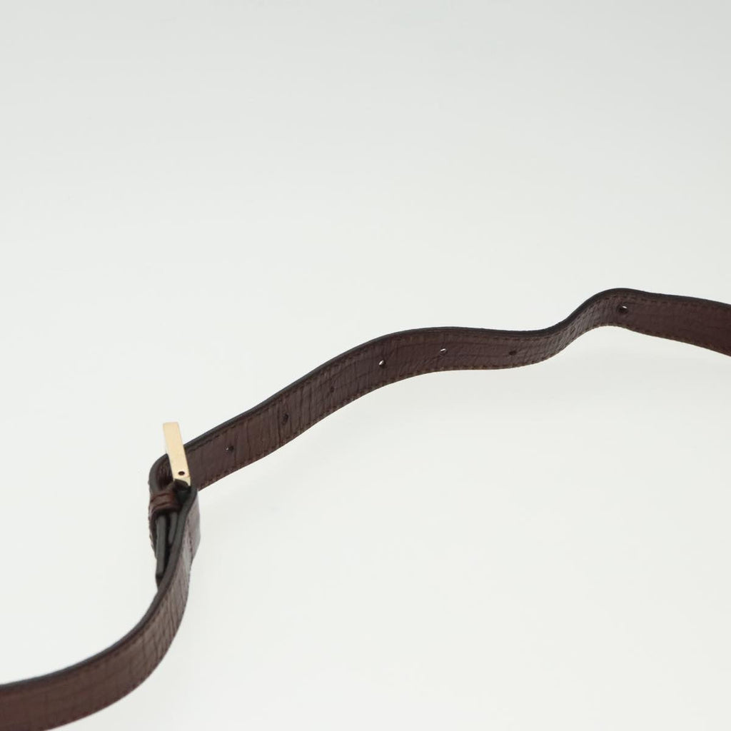 FENDI Zucchino Canvas Shoulder Bag Brown Gold am7306