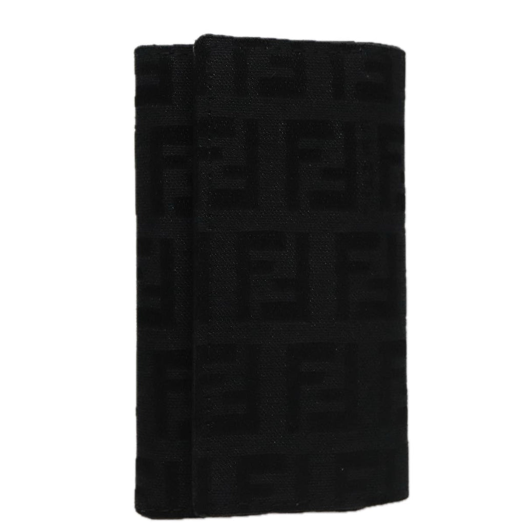 FENDI Zucchino Canvas Key Case Black am7391