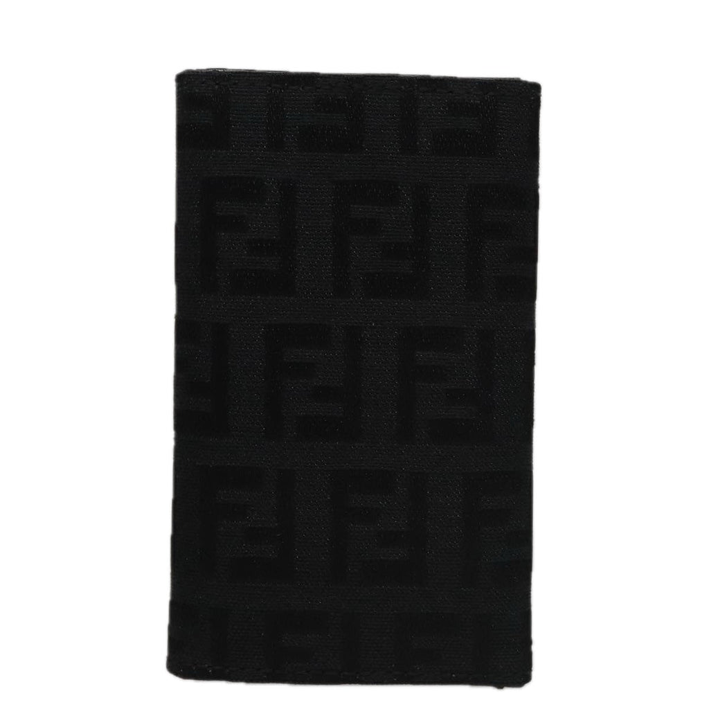 FENDI Zucchino Canvas Key Case Black am7391
