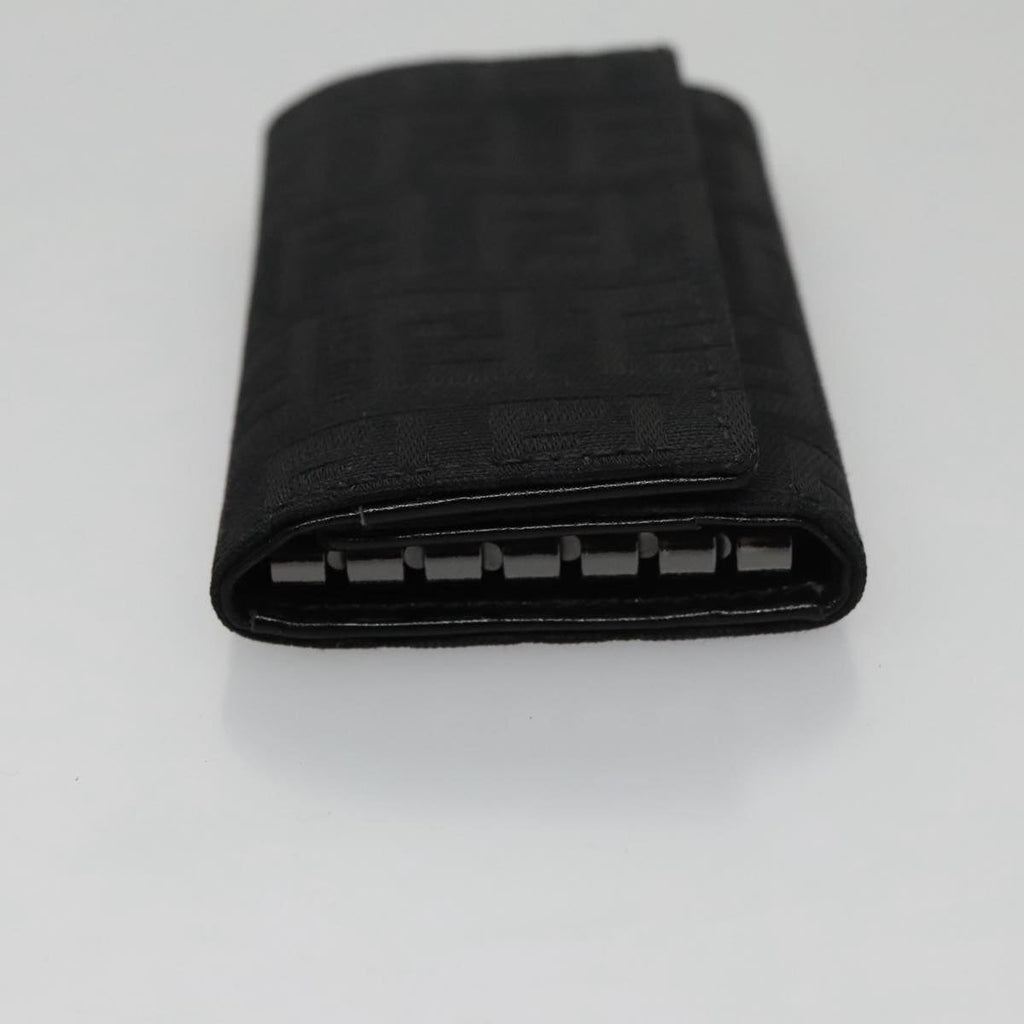 FENDI Zucchino Canvas Key Case Black am7391