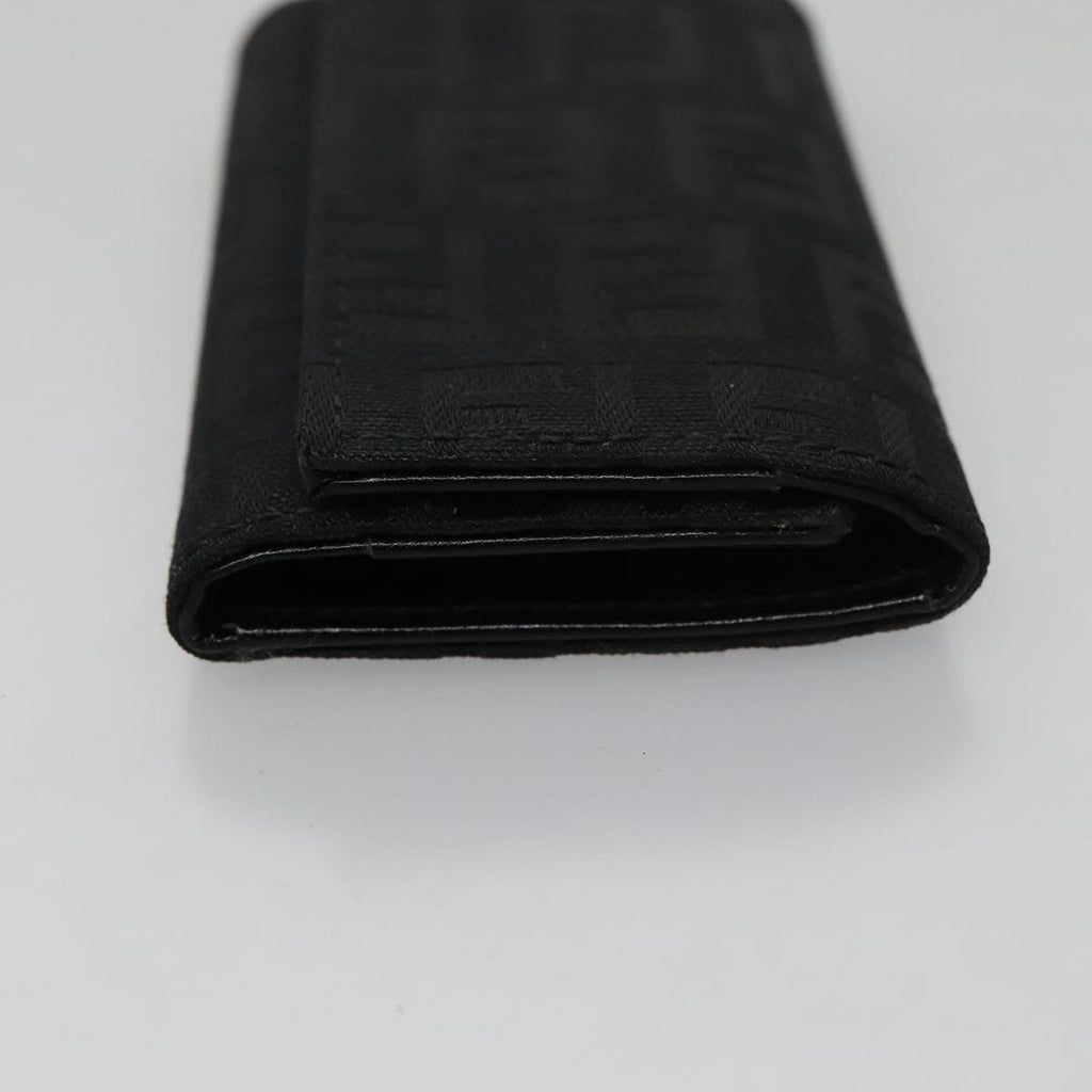 FENDI Zucchino Canvas Key Case Black am7391