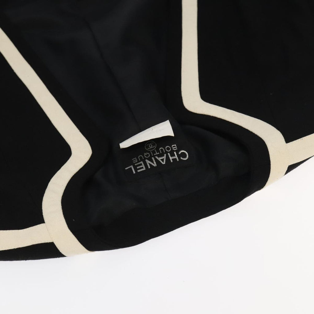 CHANEL Setup Skirt Jacket Cotton 34 Black White CC am7406