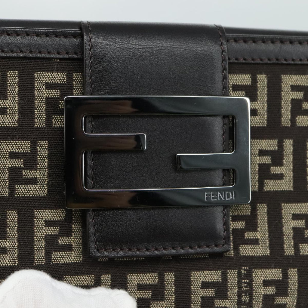 FENDI Zucchino Canvas Wallet Brown am7414