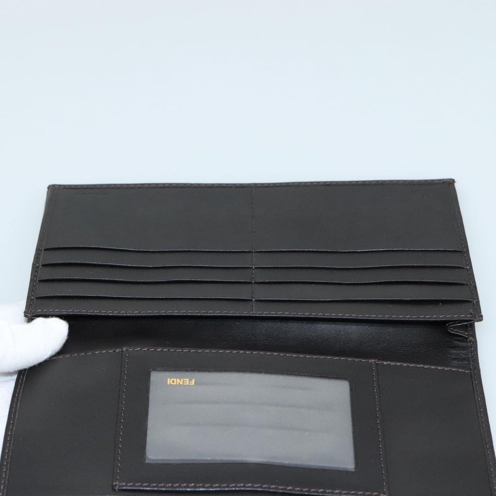 FENDI Zucchino Canvas Wallet Brown am7414