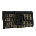 FENDI Zucchino Canvas Wallet Brown am7414