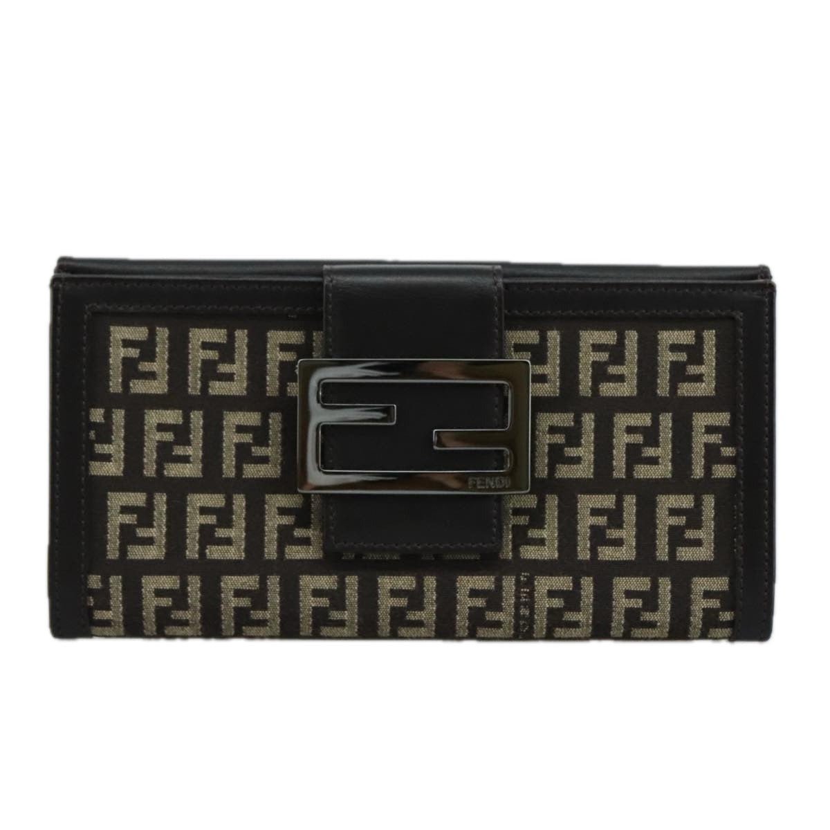 FENDI Zucchino Canvas Wallet Brown am7414