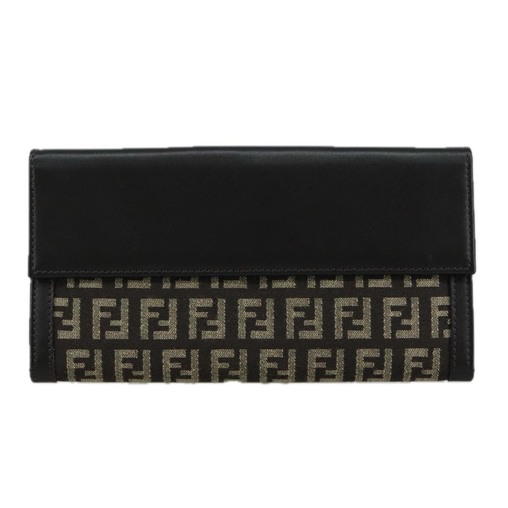 FENDI Zucchino Canvas Wallet Brown am7414