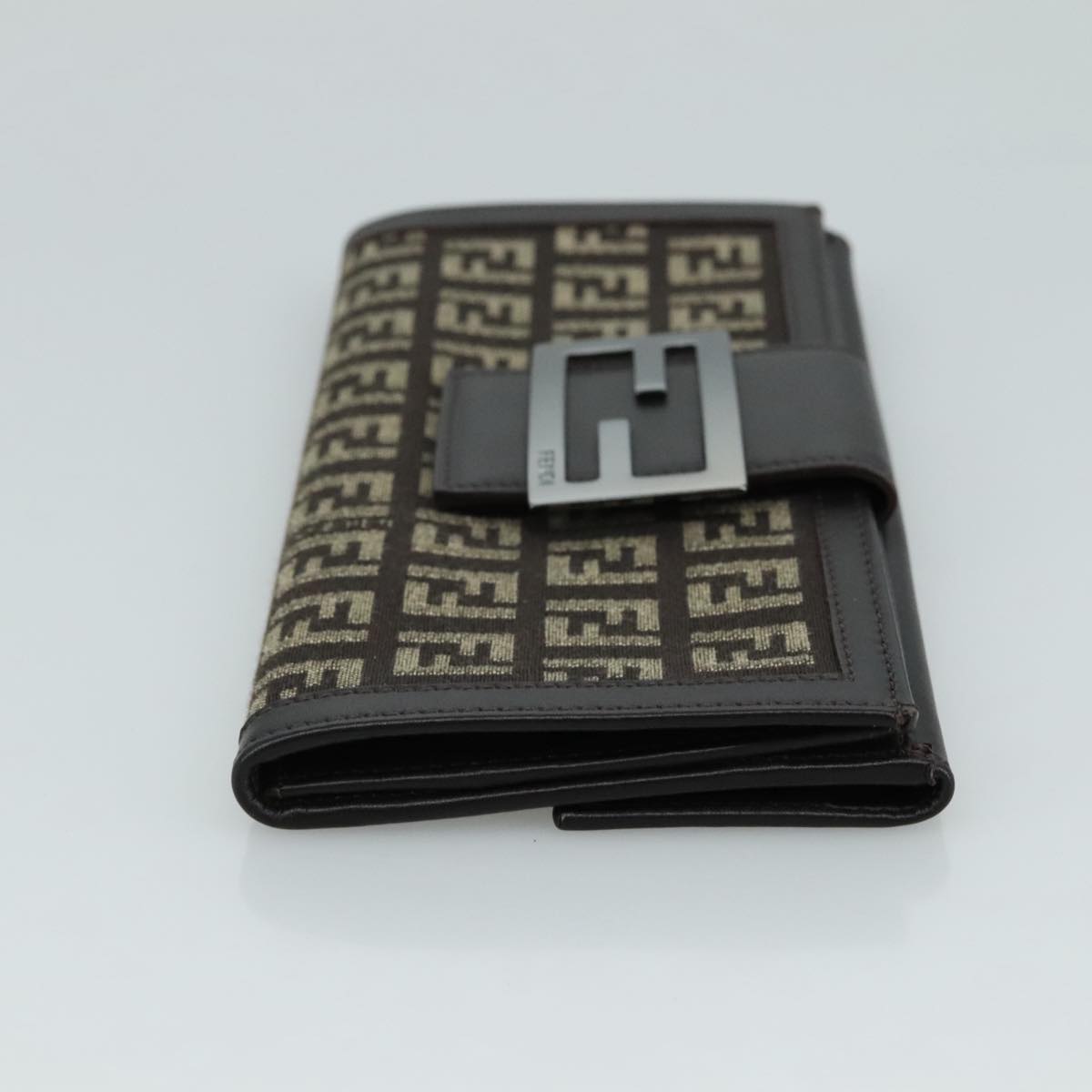 FENDI Zucchino Canvas Wallet Brown am7414