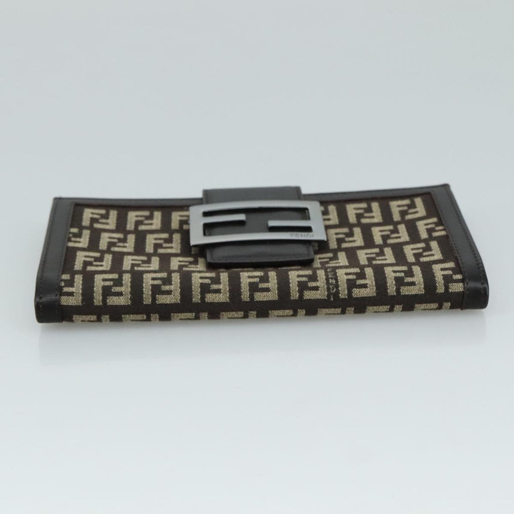 FENDI Zucchino Canvas Wallet Brown am7414