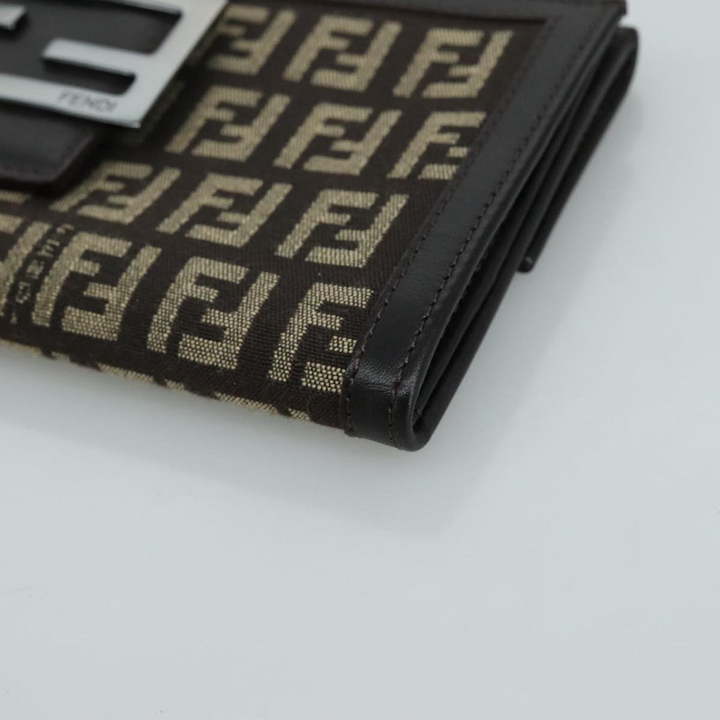 FENDI Zucchino Canvas Wallet Brown am7414
