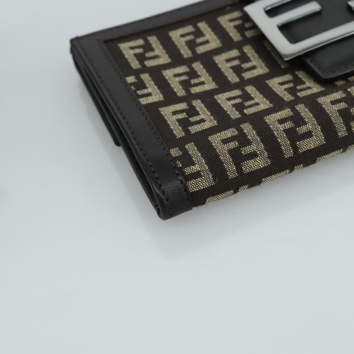 FENDI Zucchino Canvas Wallet Brown am7414