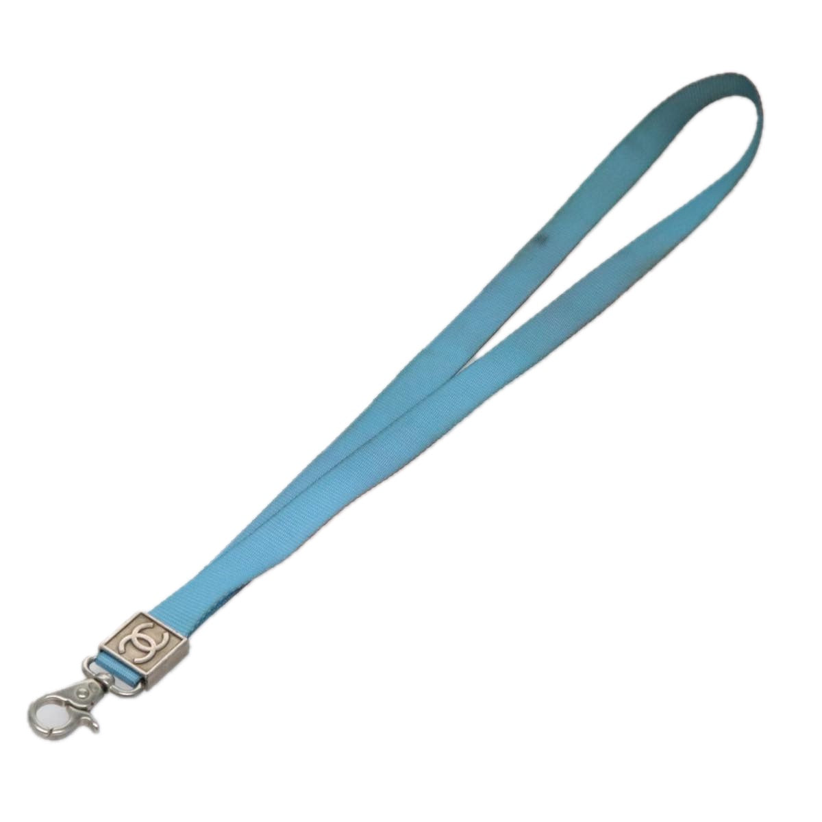 CHANEL Neck Strap Canvas Red Blue CC am7445