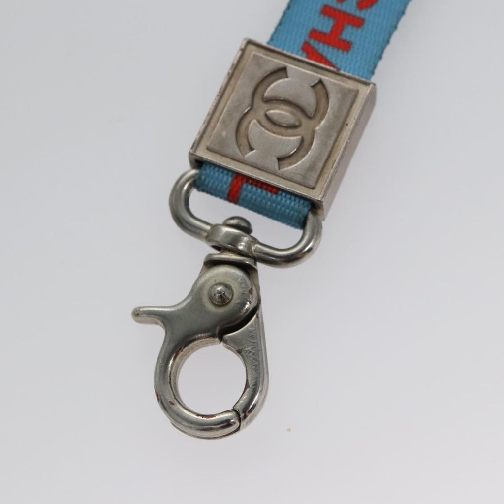CHANEL Neck Strap Canvas Red Blue CC am7445