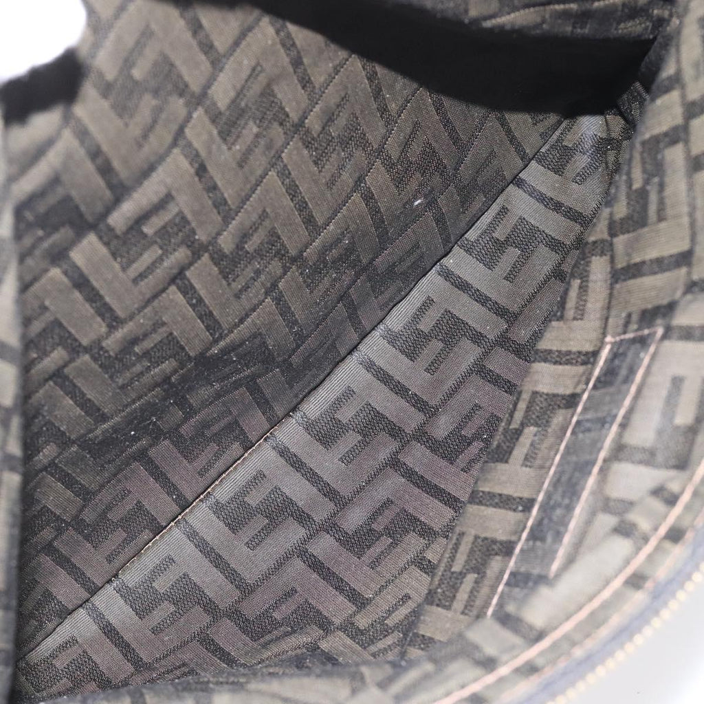 FENDI Zucca Canvas Clutch Bag Brown Black gold am7688