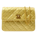 CHANEL 1989-1991 Straight Flap Micro Gold Lambskin ao28630