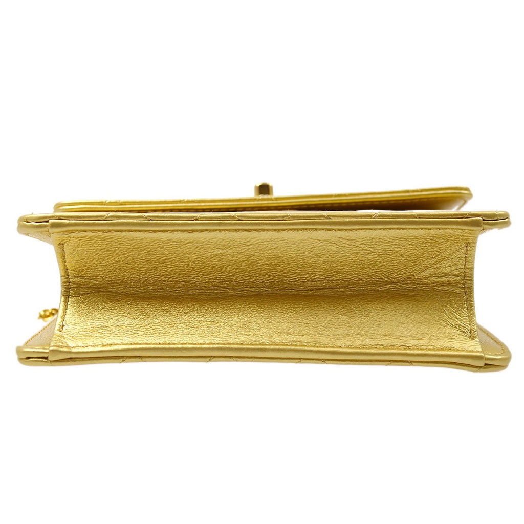 CHANEL 1989-1991 Straight Flap Micro Gold Lambskin ao28630