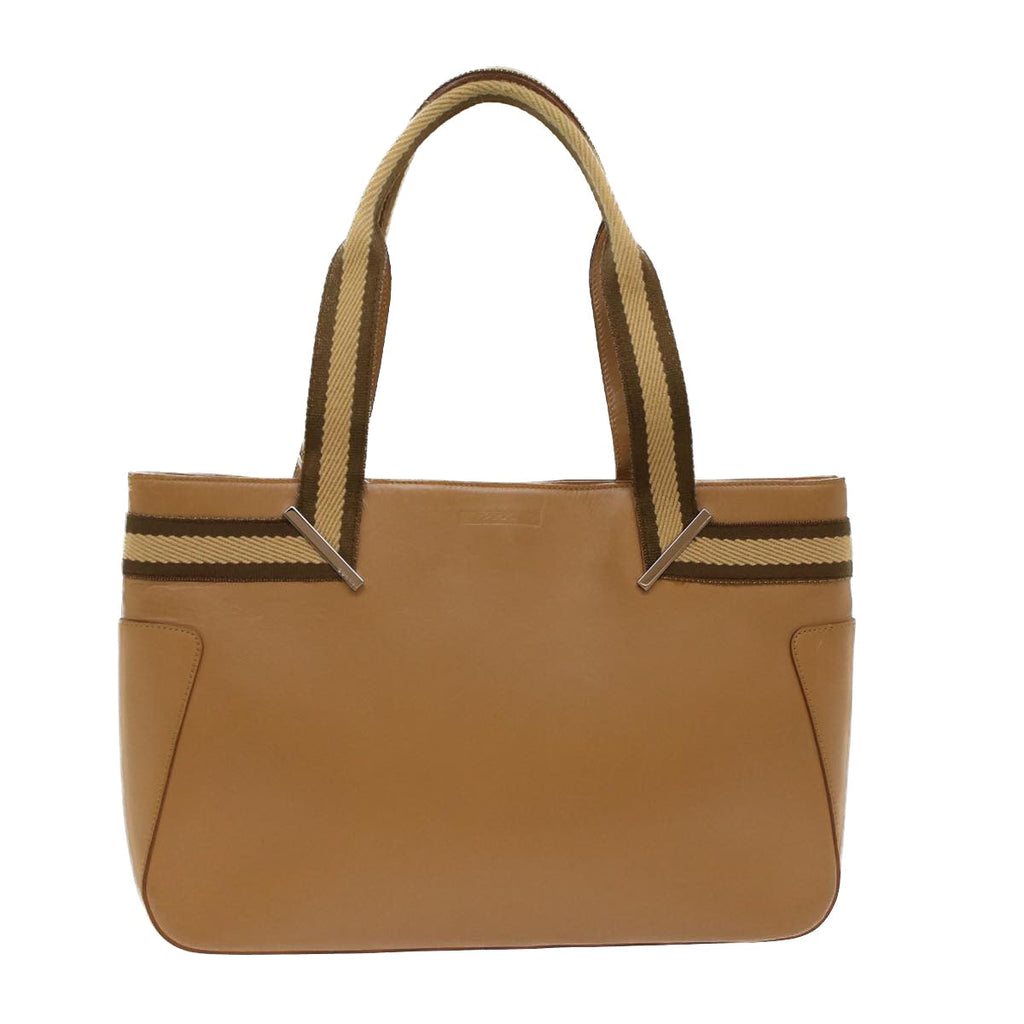 GUCCI Sherry Line Tote Bag Leather Beige Brown 73983 ar10000