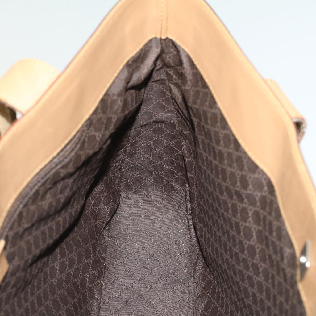 GUCCI Sherry Line Tote Bag Leather Beige Brown 73983 ar10000