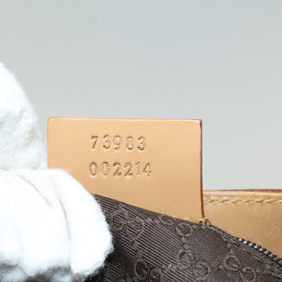 GUCCI Sherry Line Tote Bag Leather Beige Brown 73983 ar10000