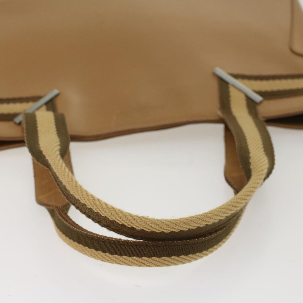 GUCCI Sherry Line Tote Bag Leather Beige Brown 73983 ar10000