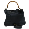 GUCCI Bamboo Shoulder Bag Leather 2way Black ar10030B