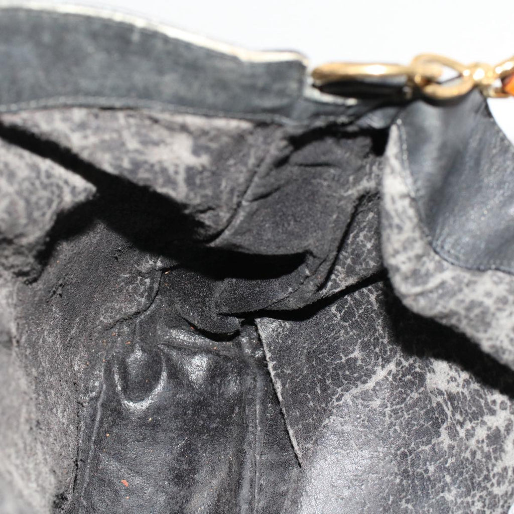 GUCCI Bamboo Shoulder Bag Leather 2way Black ar10030B