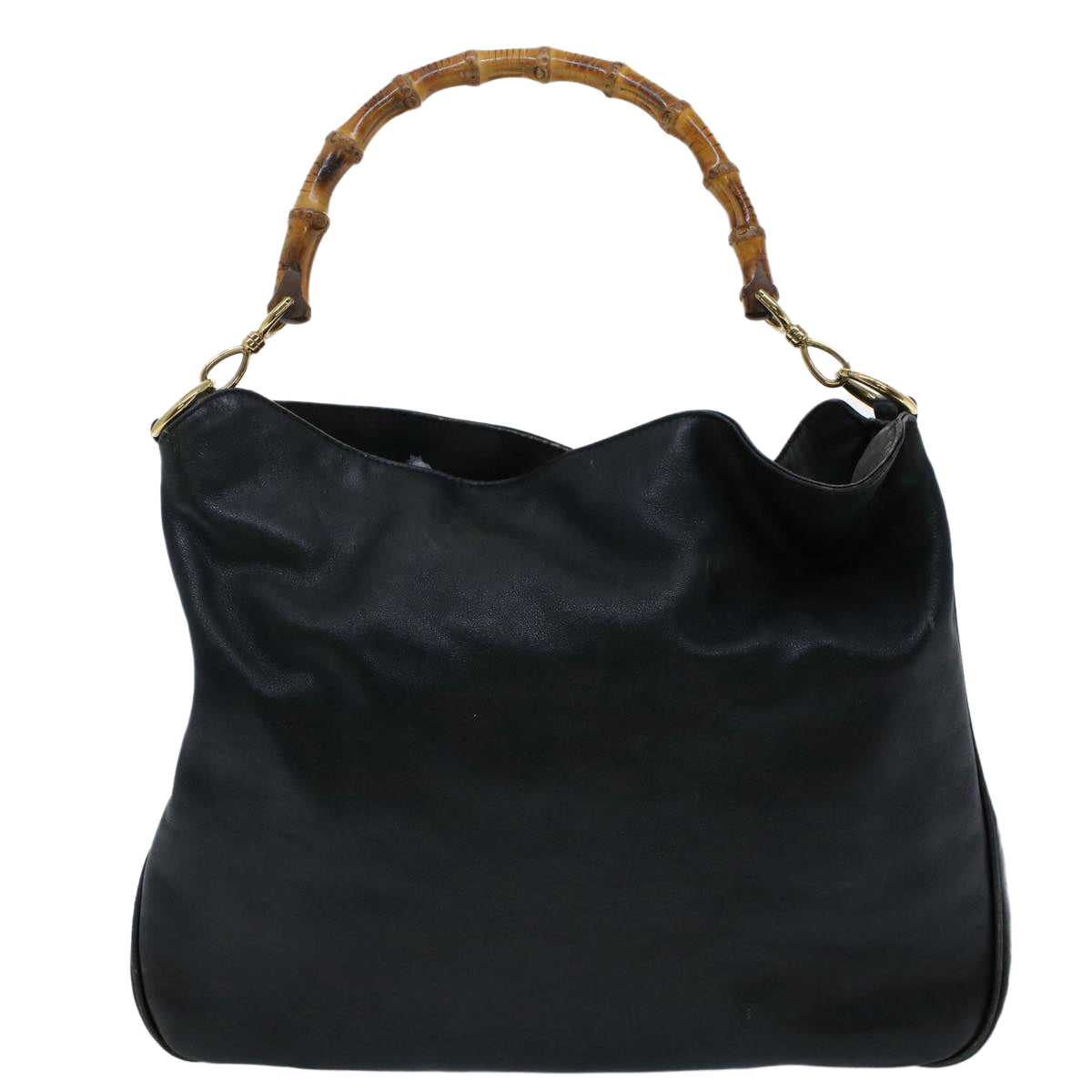 GUCCI Bamboo Shoulder Bag Leather 2way Black ar10030B