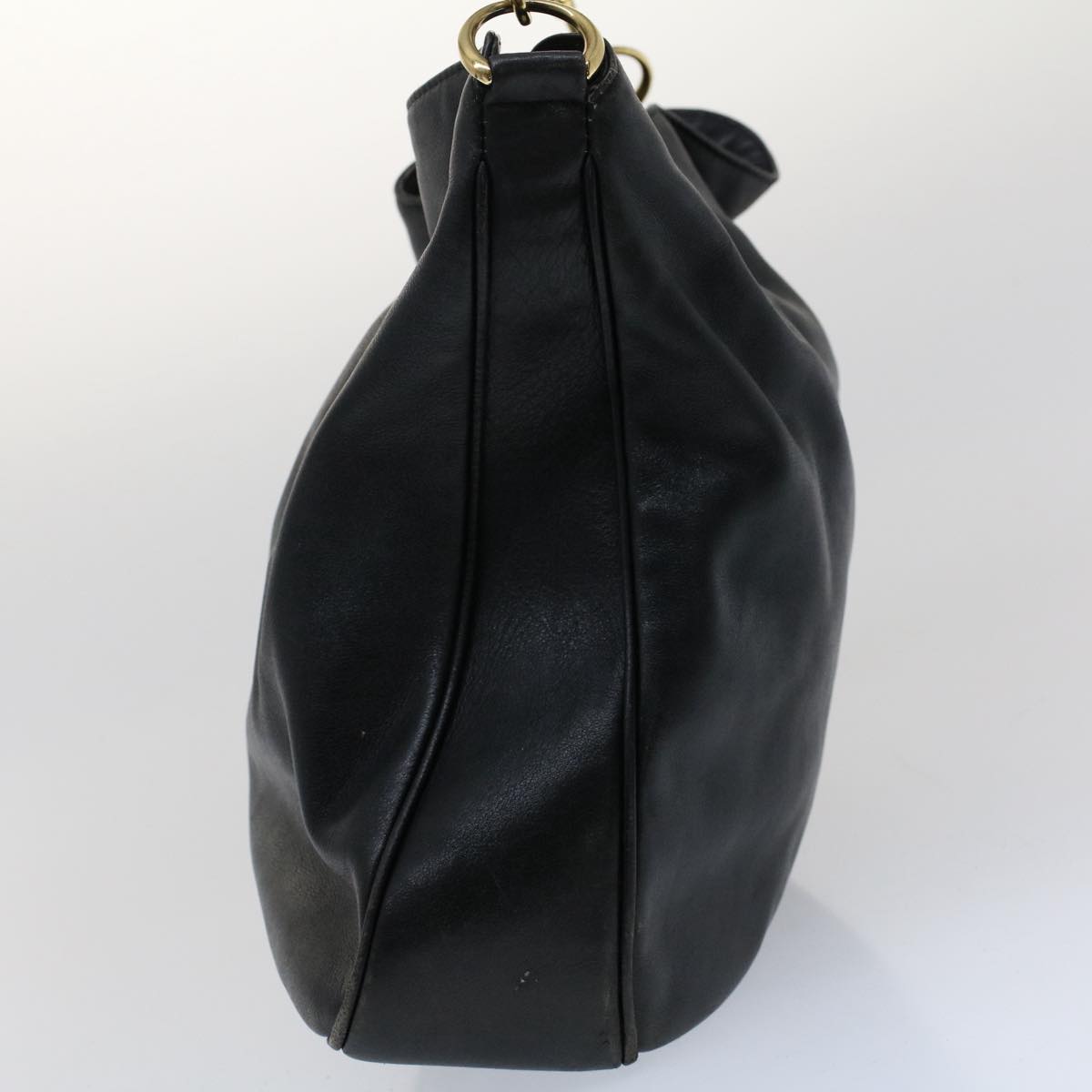 GUCCI Bamboo Shoulder Bag Leather 2way Black ar10030B