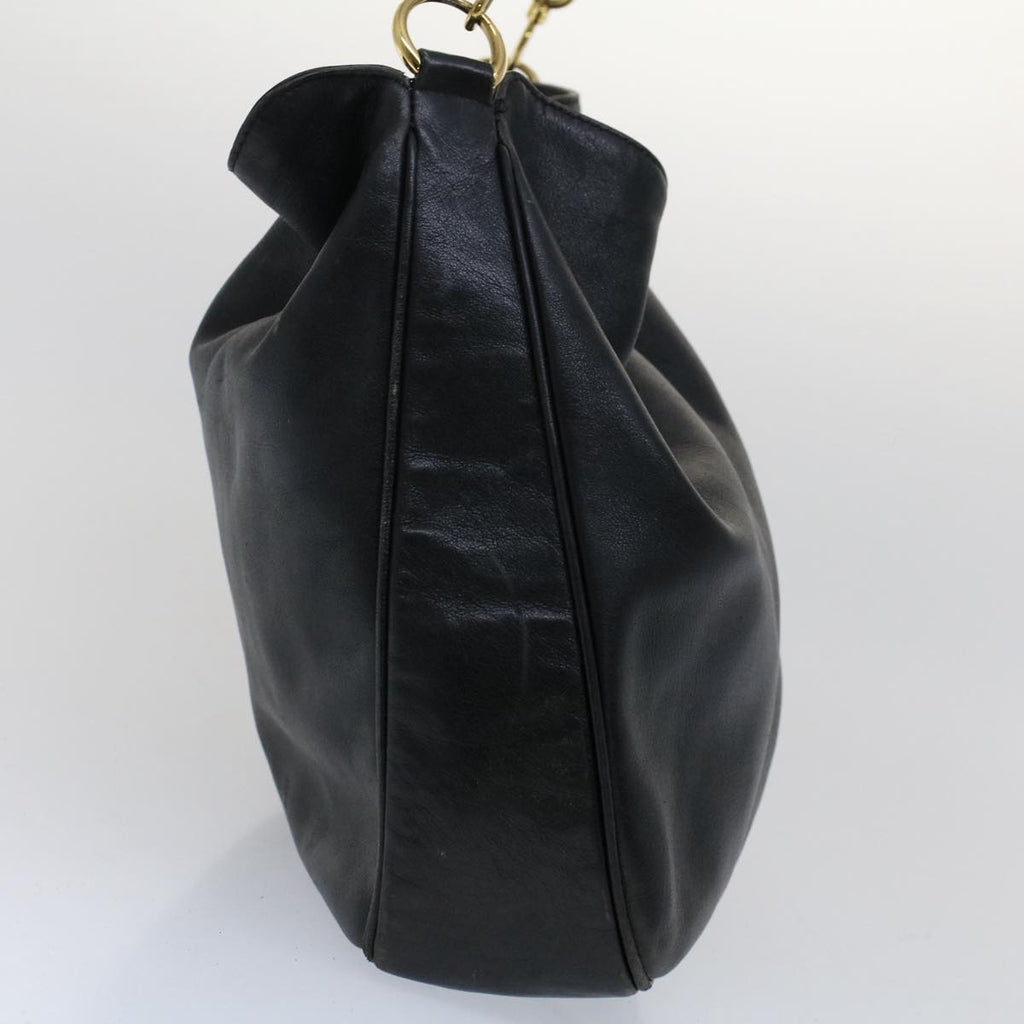 GUCCI Bamboo Shoulder Bag Leather 2way Black ar10030B