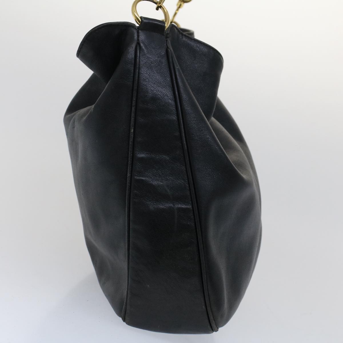 GUCCI Bamboo Shoulder Bag Leather 2way Black ar10030B