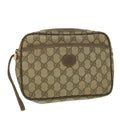 GUCCI GG Canvas Clutch Bag PVC Leather Beige 014.58.0128 ar10041B