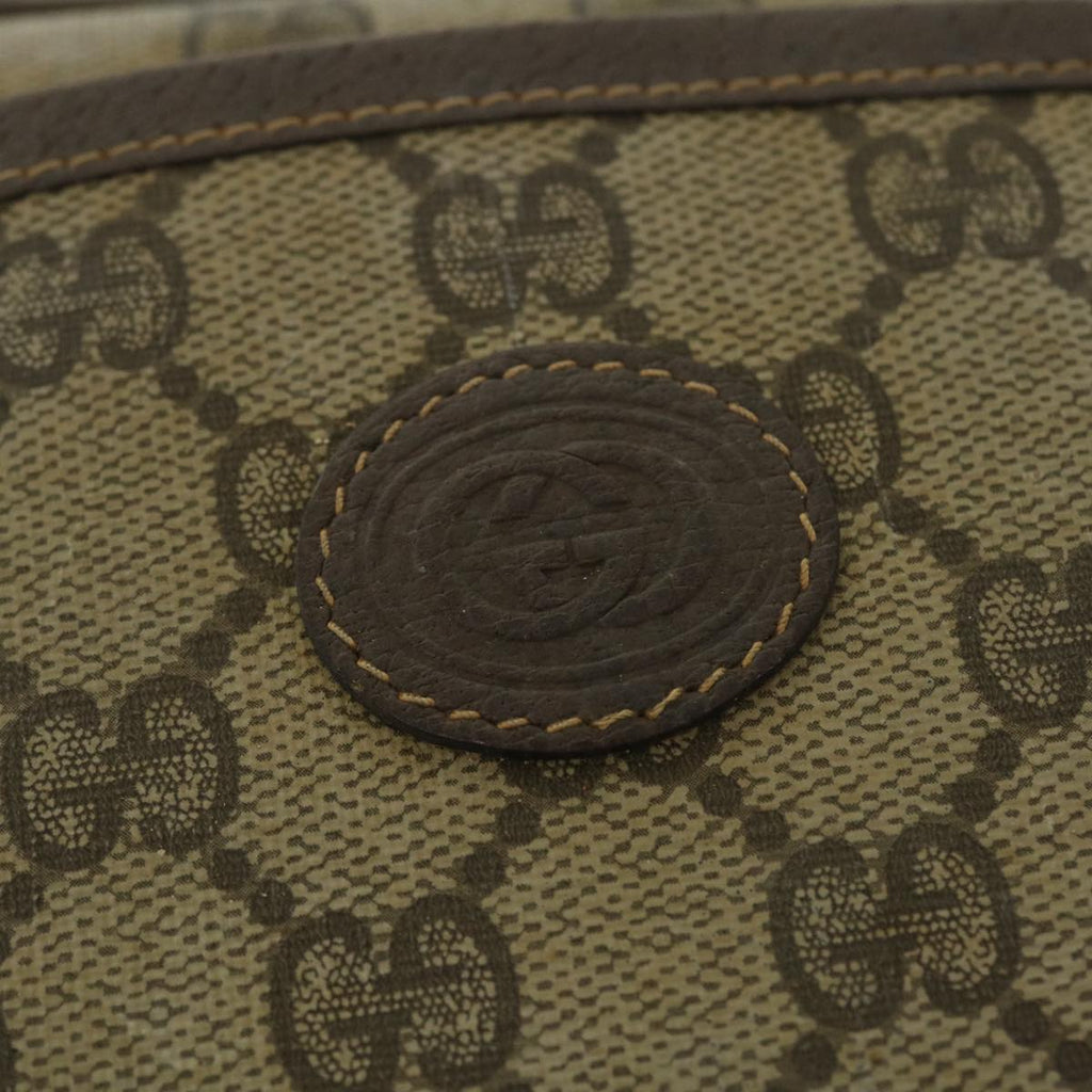 GUCCI GG Canvas Clutch Bag PVC Leather Beige 014.58.0128 ar10041B