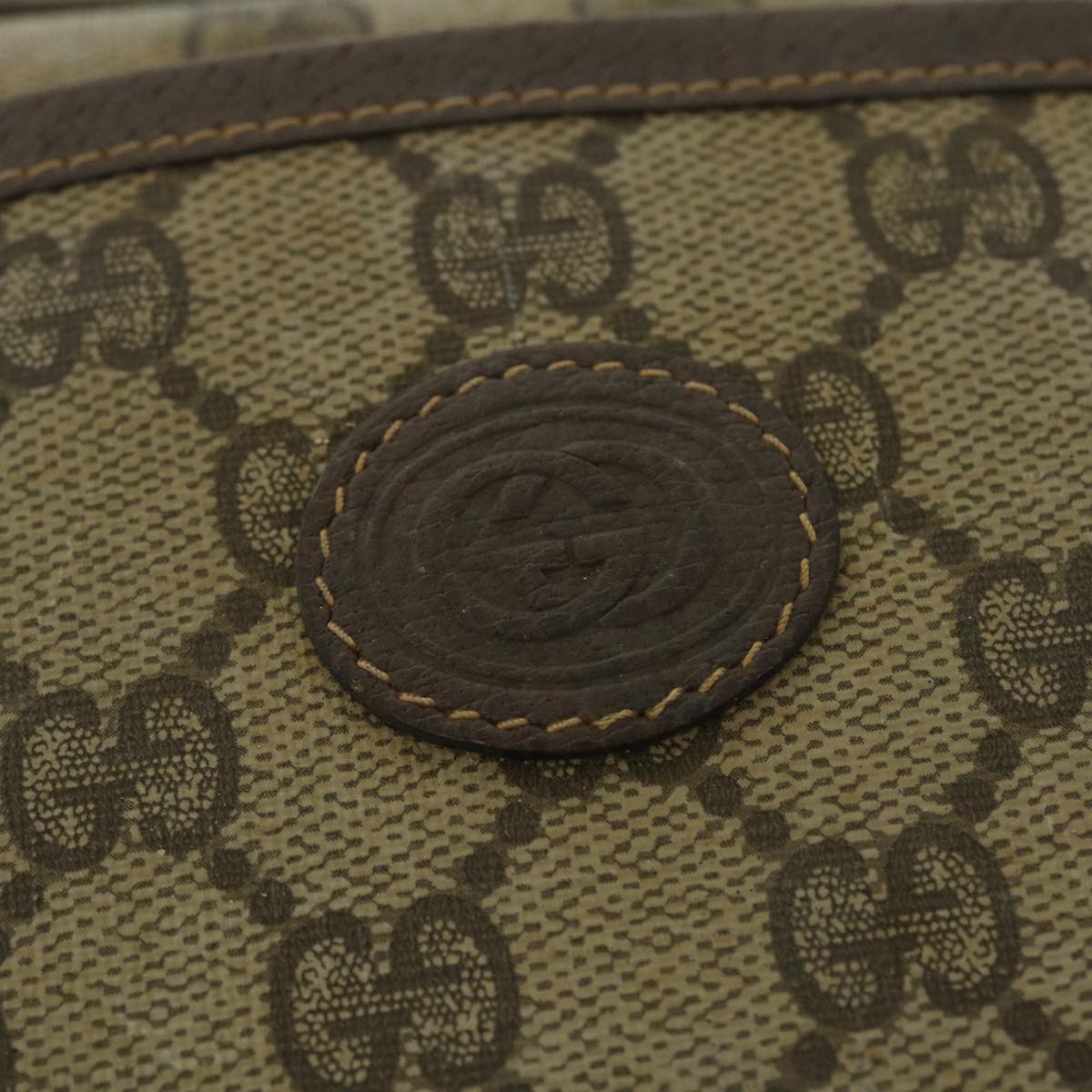 GUCCI GG Canvas Clutch Bag PVC Leather Beige 014.58.0128 ar10041B