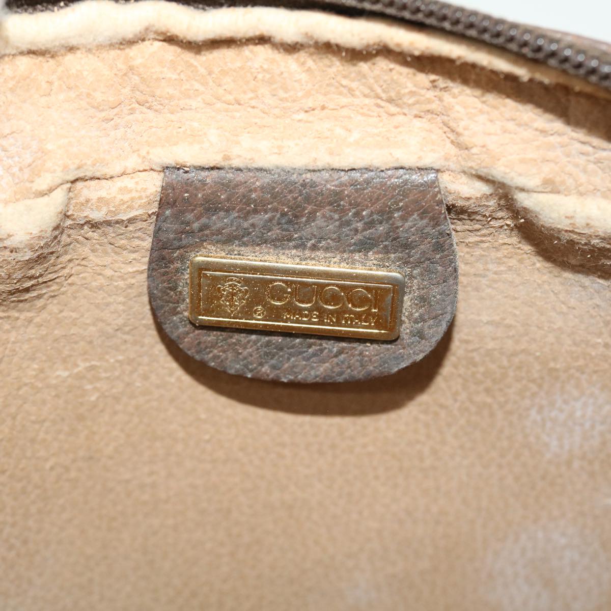 GUCCI GG Canvas Clutch Bag PVC Leather Beige 014.58.0128 ar10041B
