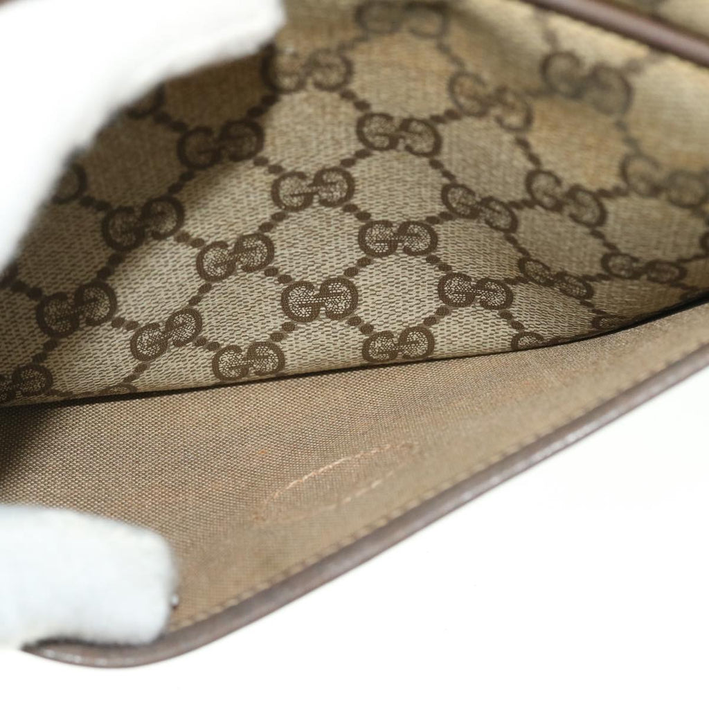 GUCCI GG Canvas Clutch Bag PVC Leather Beige 014.58.0128 ar10041B