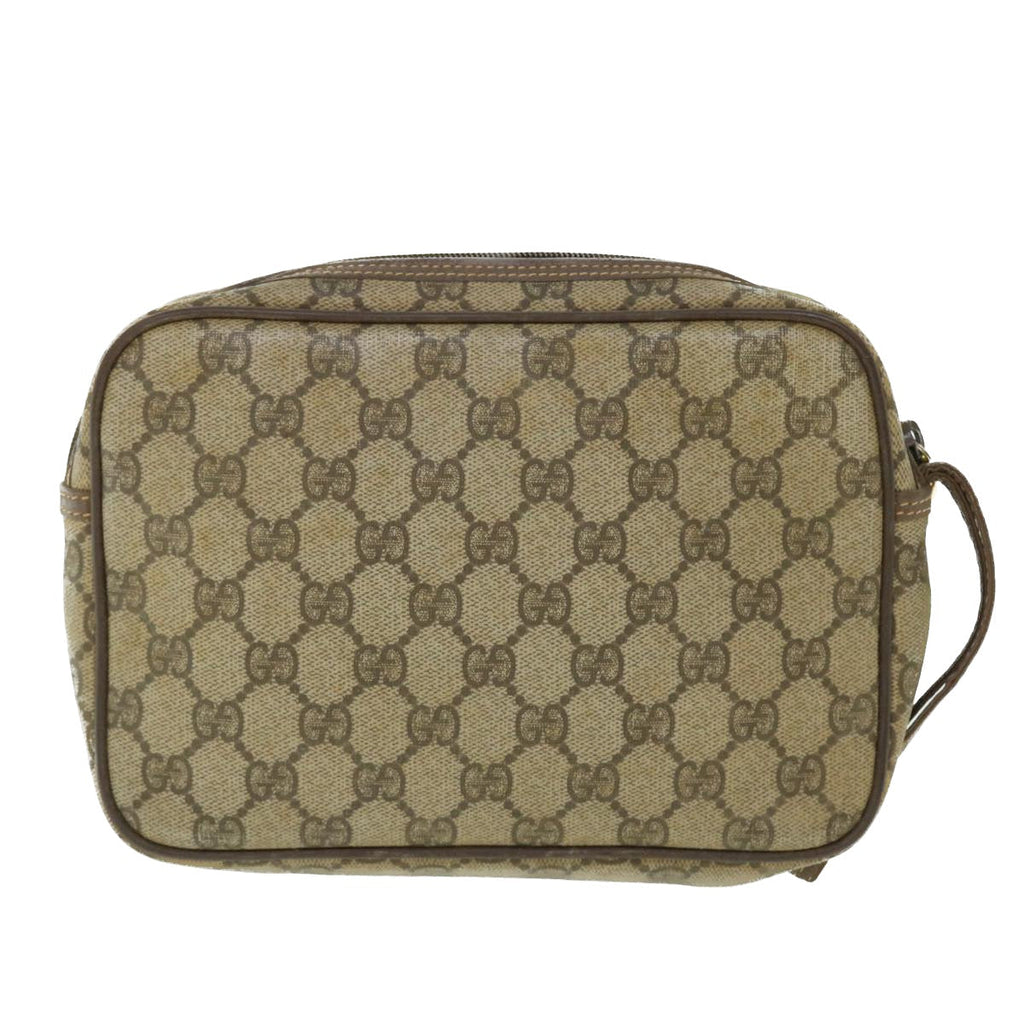 GUCCI GG Canvas Clutch Bag PVC Leather Beige 014.58.0128 ar10041B