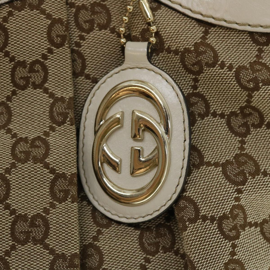 GUCCI GG Canvas Hand Bag Beige 211944 ar10073