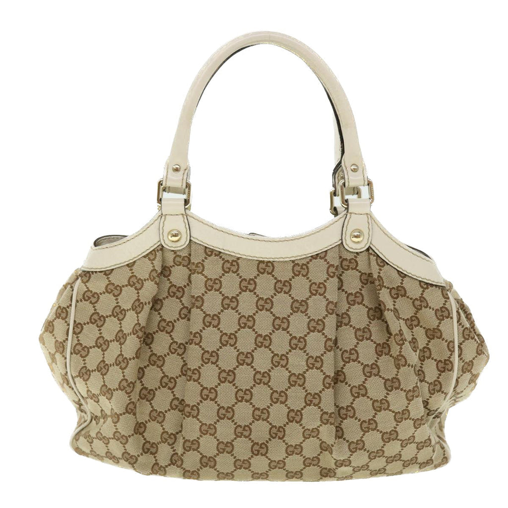 GUCCI GG Canvas Hand Bag Beige 211944 ar10073