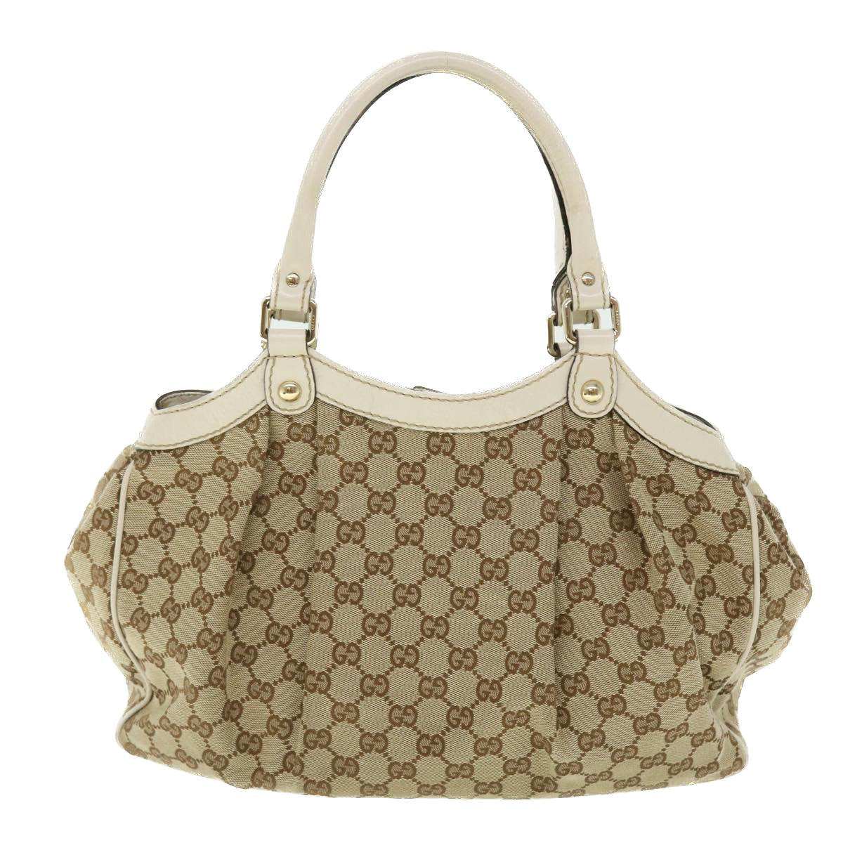 GUCCI GG Canvas Hand Bag Beige 211944 ar10073