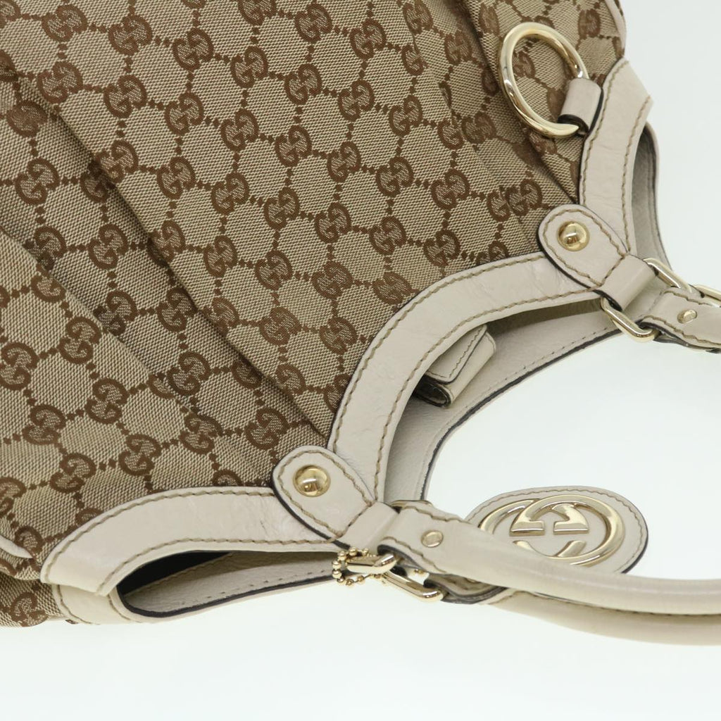 GUCCI GG Canvas Hand Bag Beige 211944 ar10073