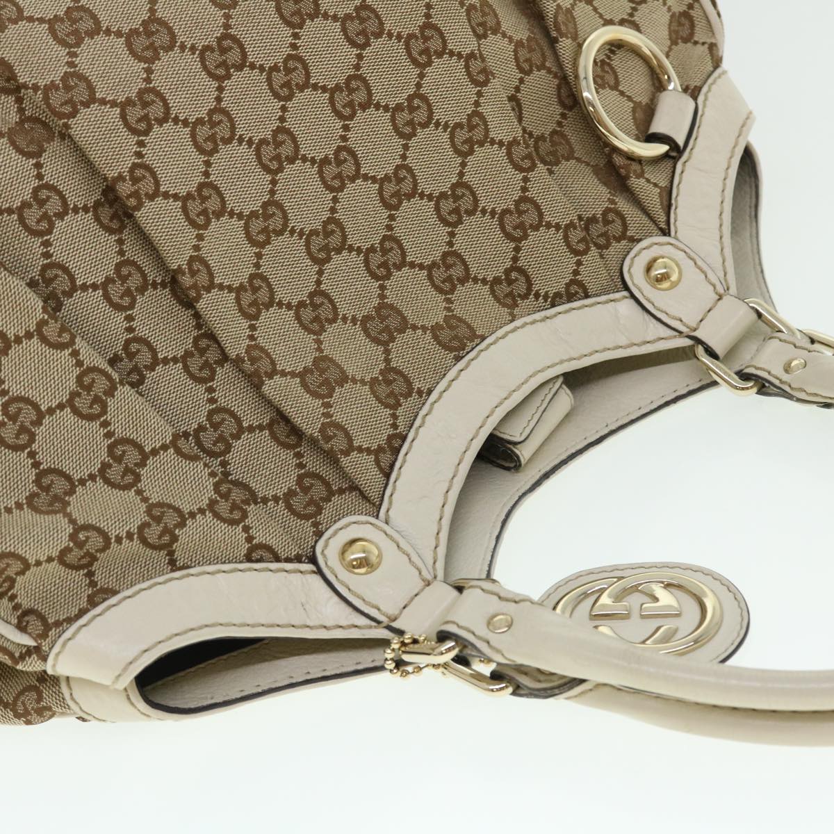 GUCCI GG Canvas Hand Bag Beige 211944 ar10073