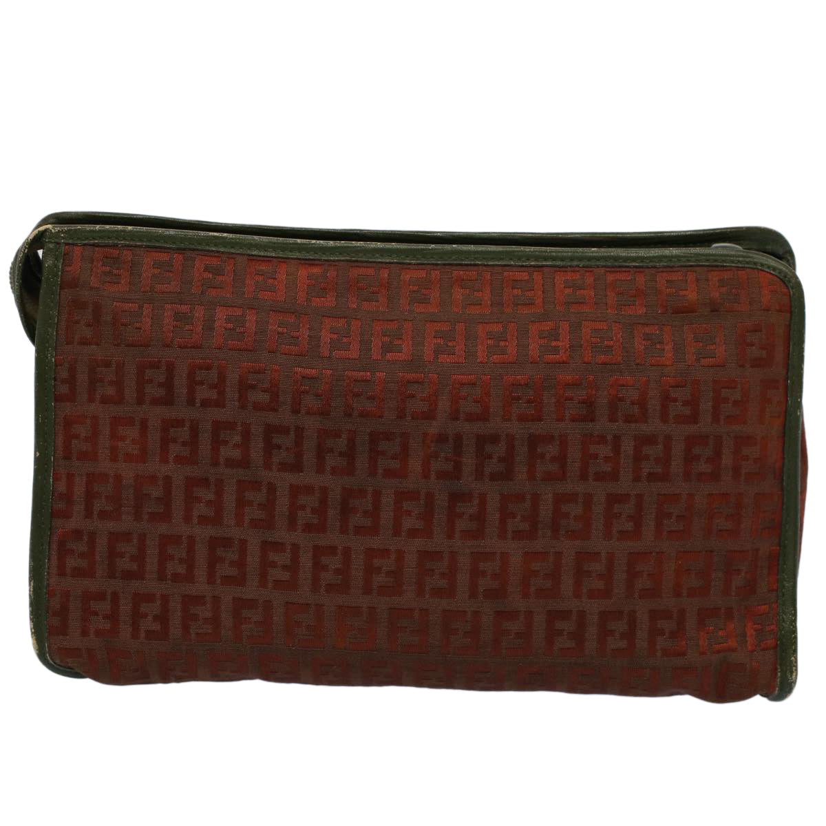 FENDI Zucchino Canvas Clutch Bag Vintage Brown ar10173