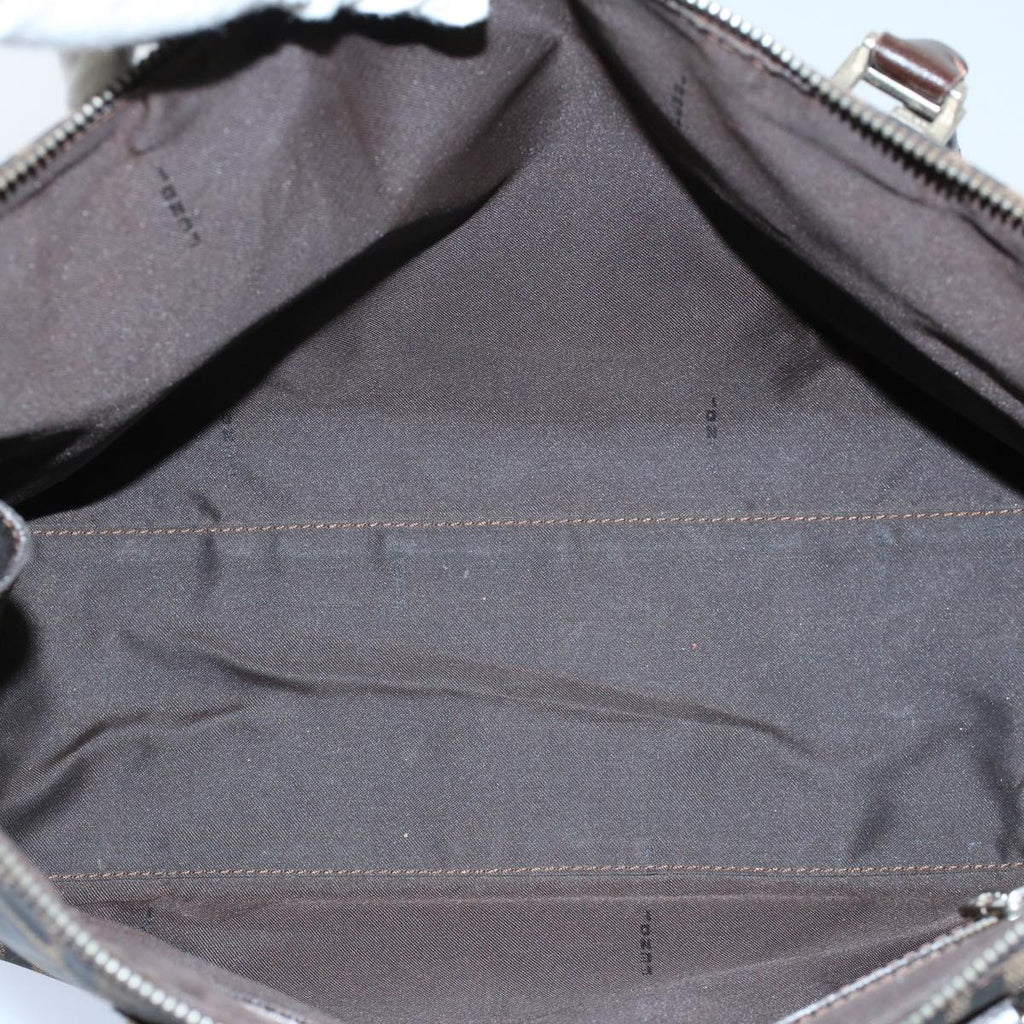 FENDI Zucca Canvas Shoulder Bag Black Brown ar10174